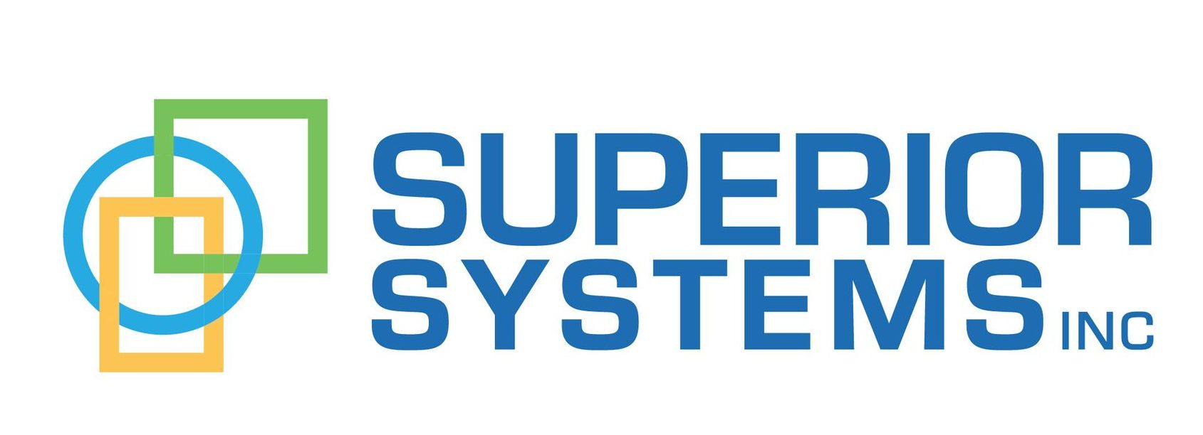 The logo for superior systems inc. is blue and green