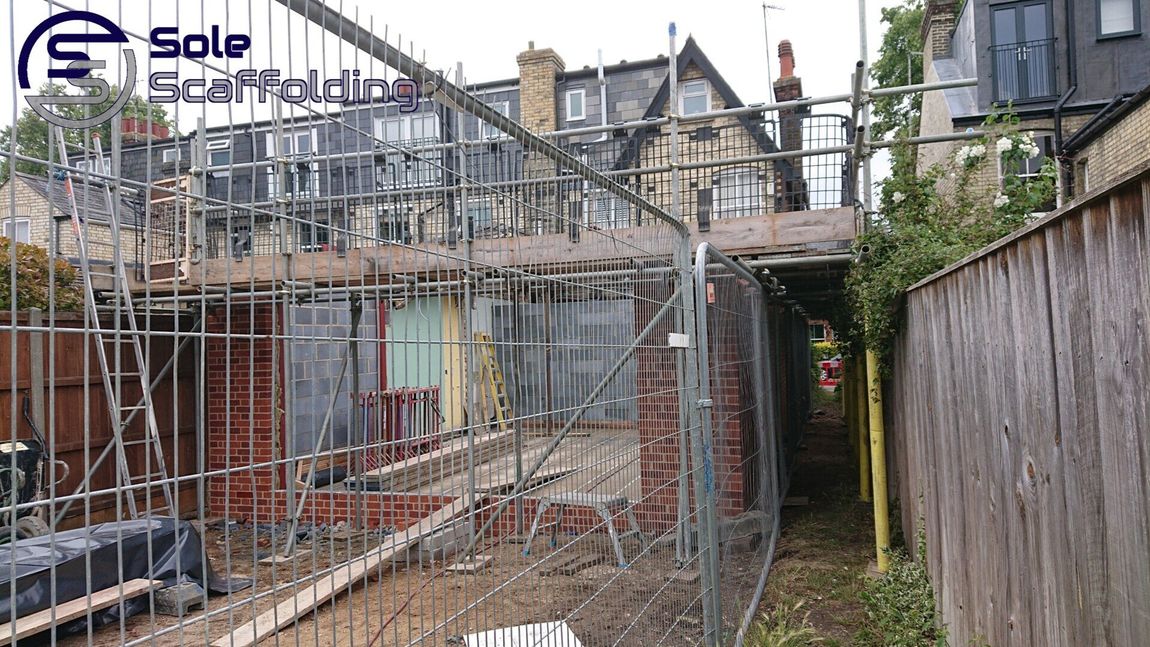 sole scaffolding - scaffold for  new build extension in Cambridge