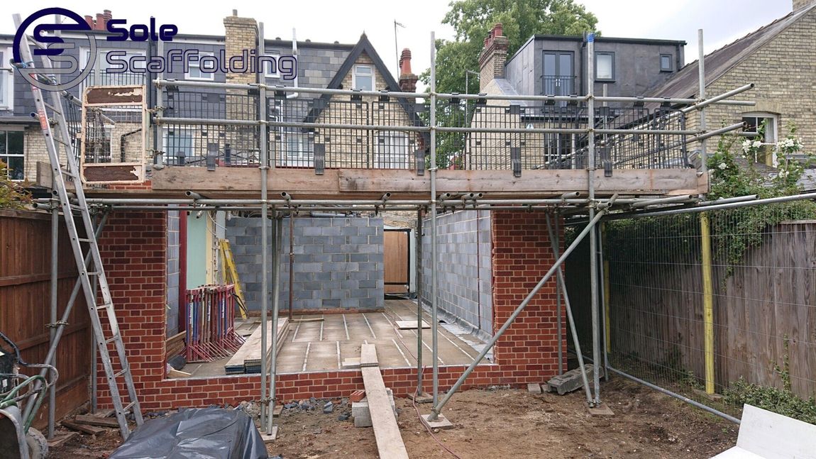sole scaffolding - scaffold for  new build extension in Cambridge