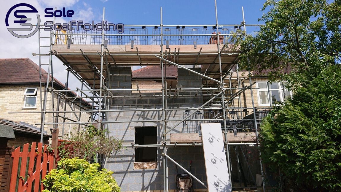 sole scaffolding - new build extension in Shelford