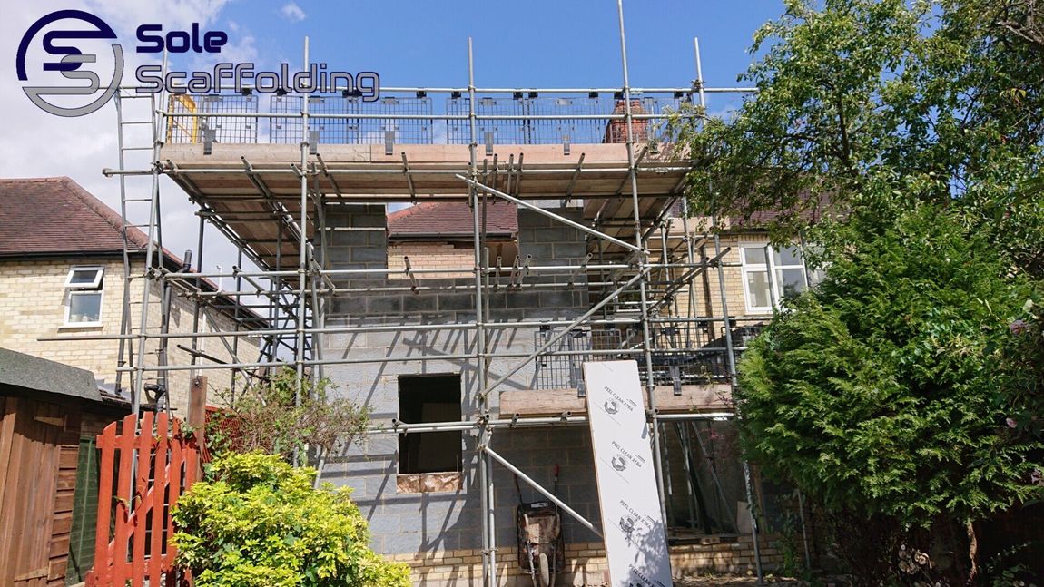 sole scaffolding - new build extension in Shelford
