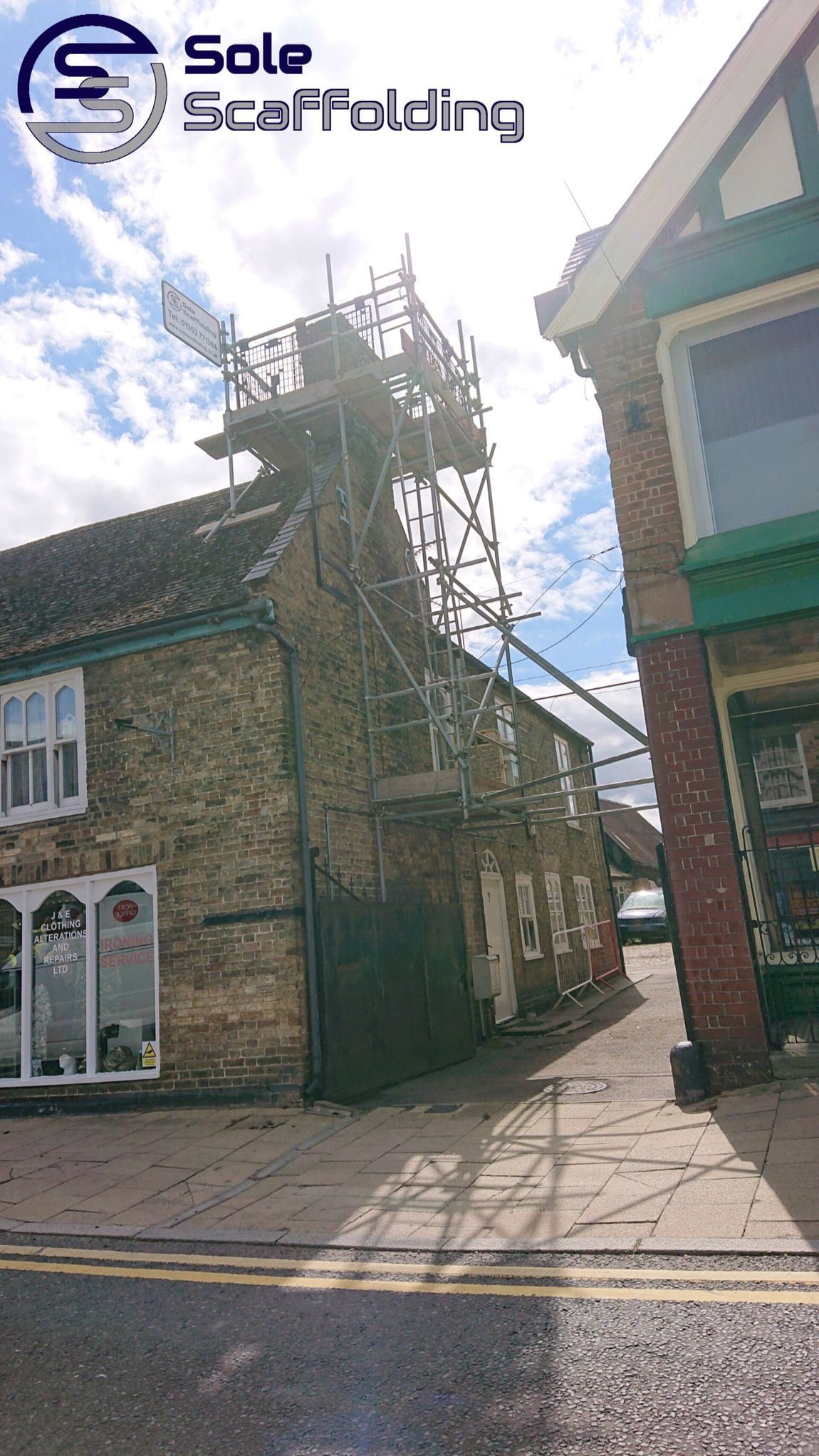 sole scaffolding - Chimney scaffolds for repair works in Littleport