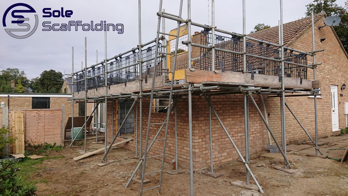 sole scaffolding - New build extension in March