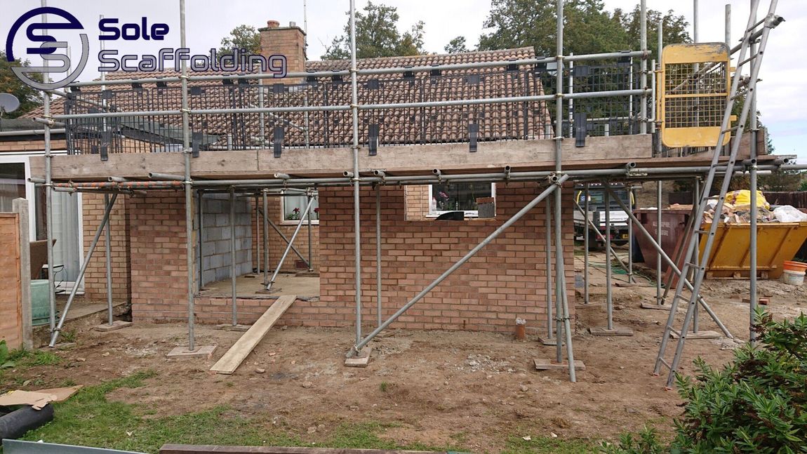 sole scaffolding - New build extension in March