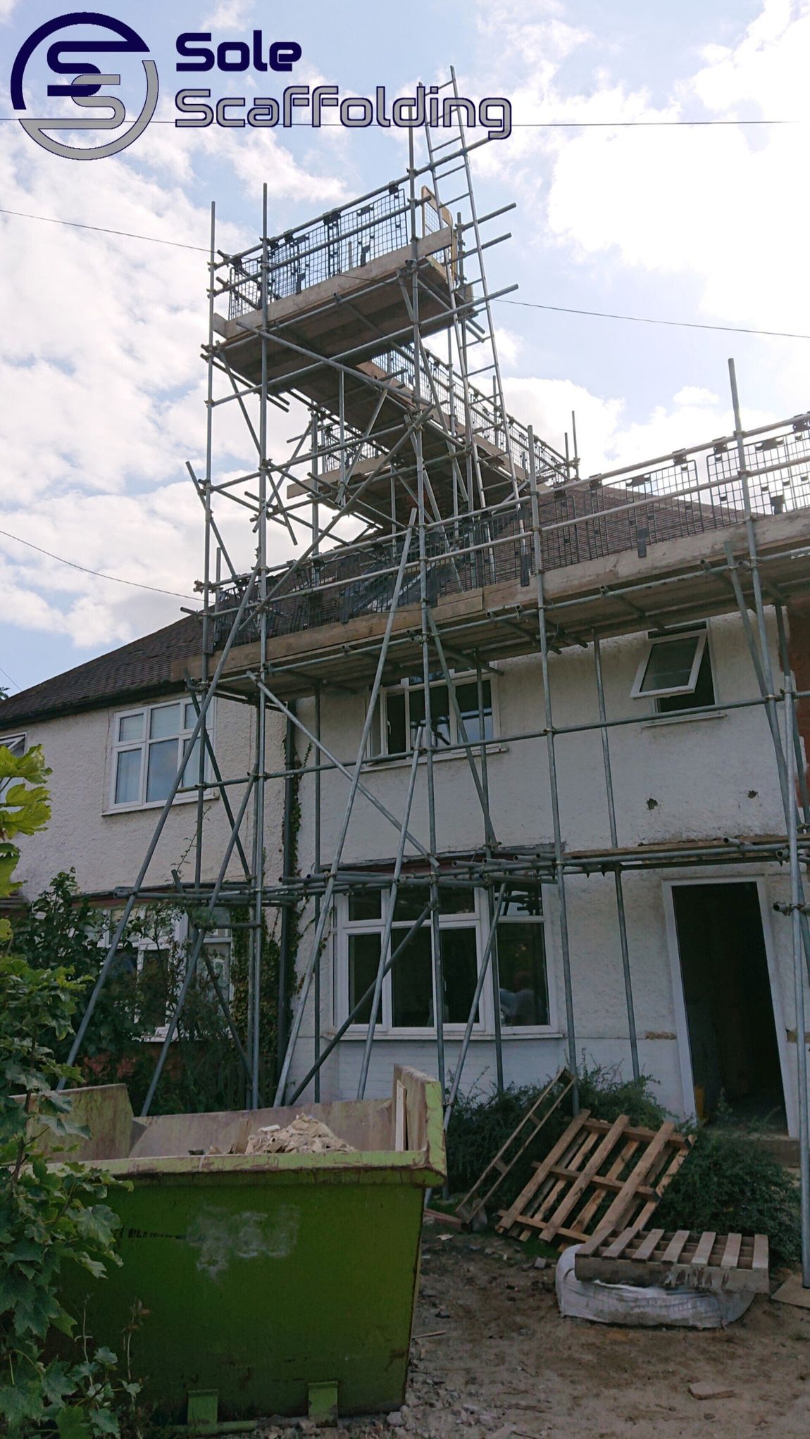 sole scaffolding - Chimney scaffold for repair works in Shelford