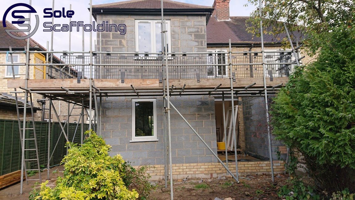 sole scaffolding -  new build extention in Shelford