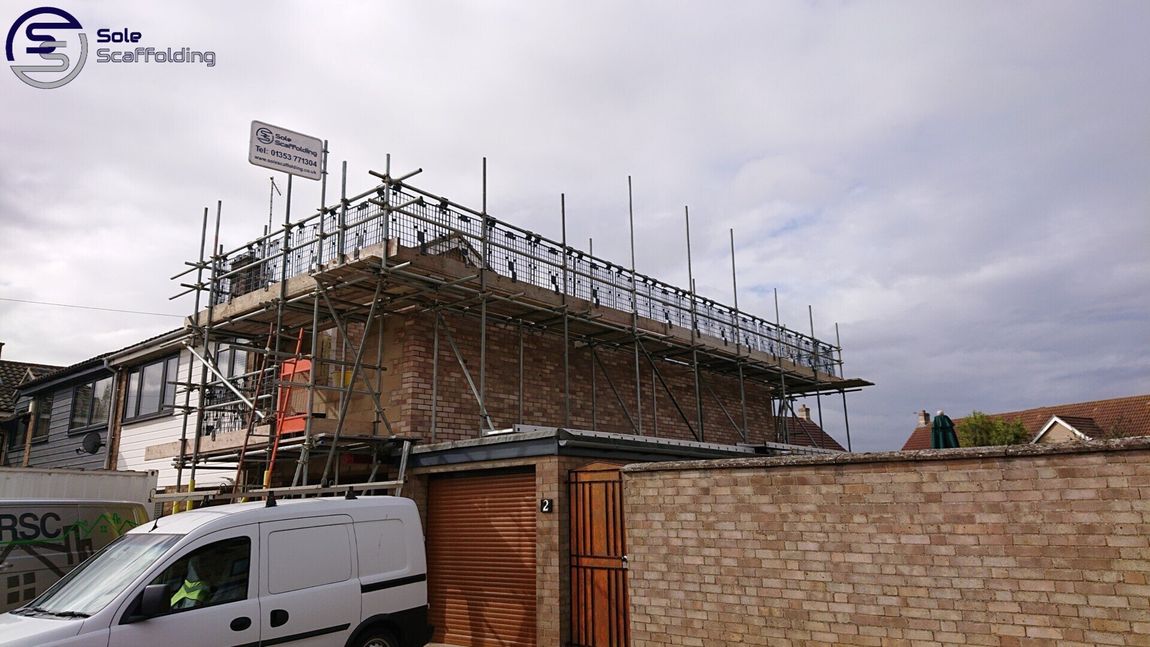 sole scaffolding - new build extention in witchford