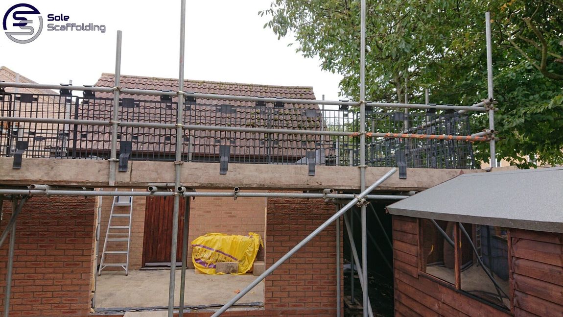 sole scaffolding - new build extention in March