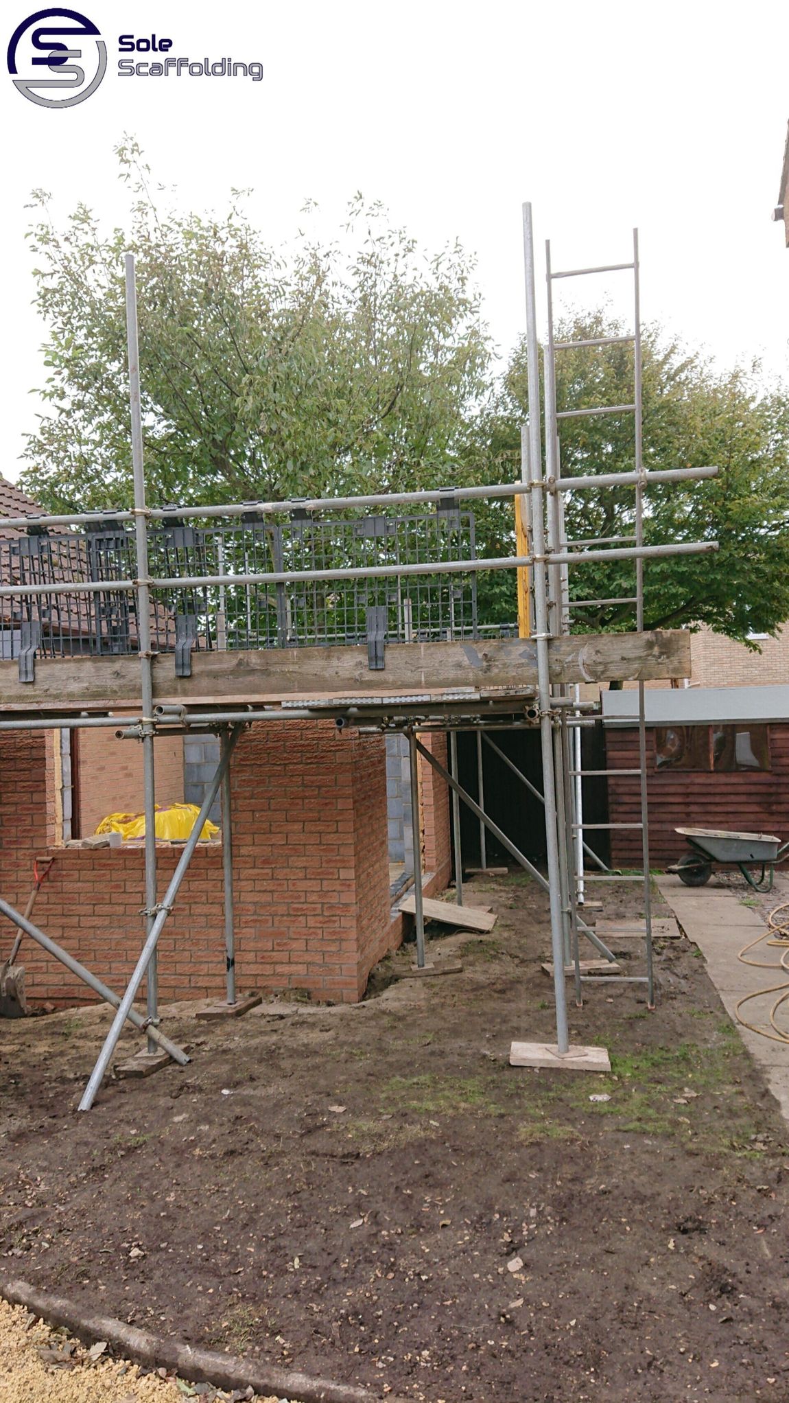sole scaffolding - new build extention in March