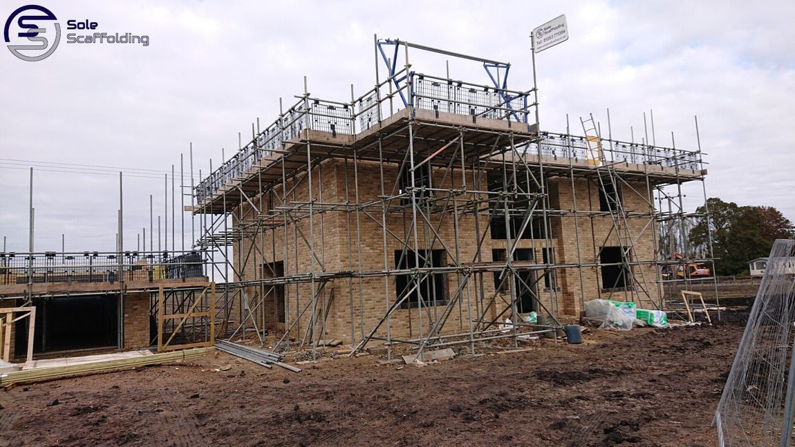 sole scaffolding - new build property in soham
