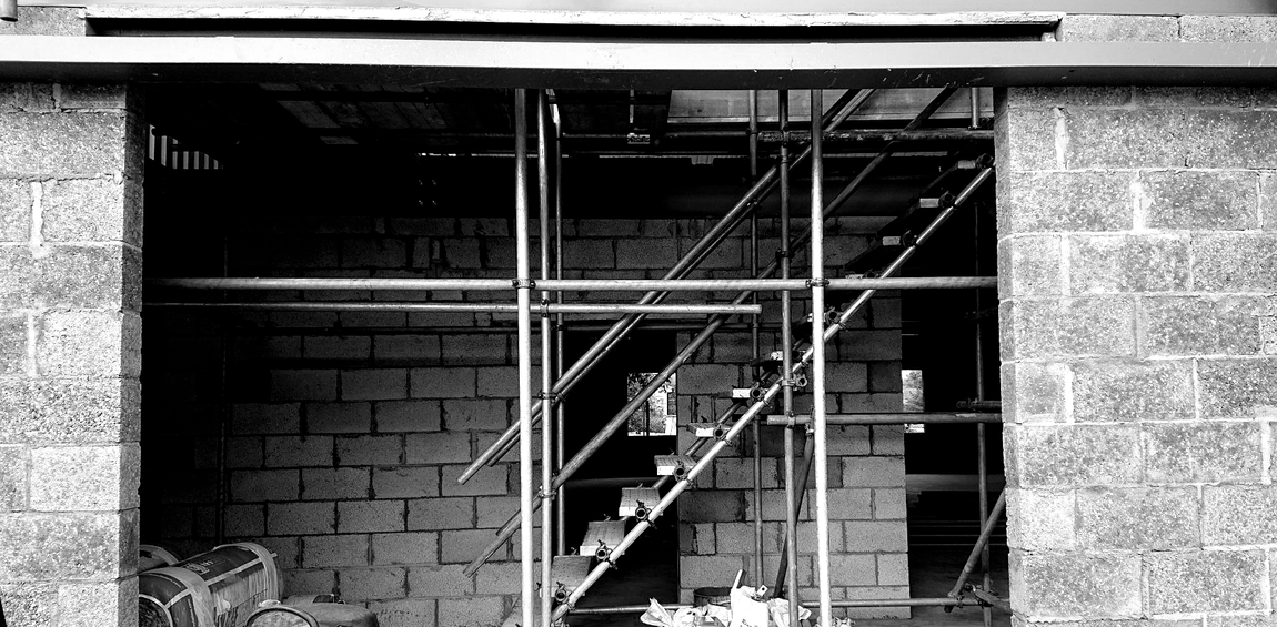 sole scaffolding - tube and fitting staircase in a birdcage scaffold