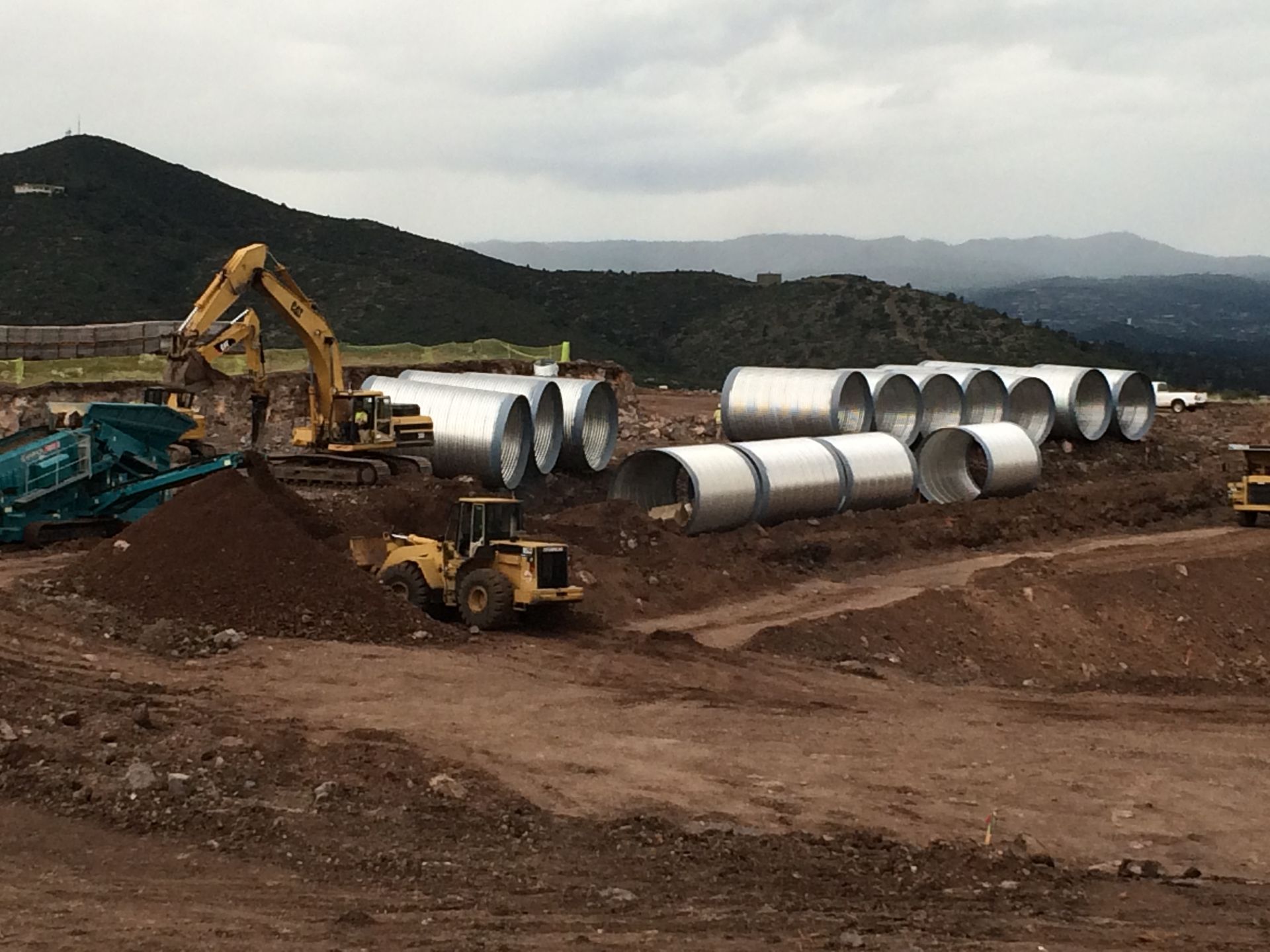 Granite basin engineering construction project at work.