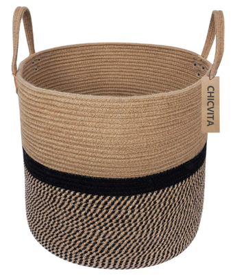 woven brown and black basket