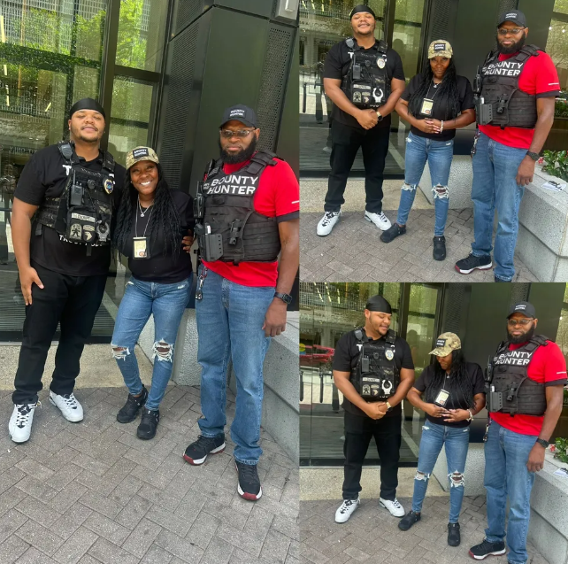 A group of security guards are posing for a photo