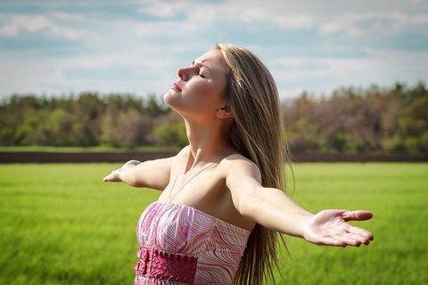 Young woman enjoying the air