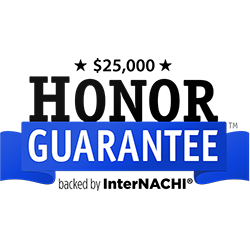 A logo that says honor guarantee backed by internachi