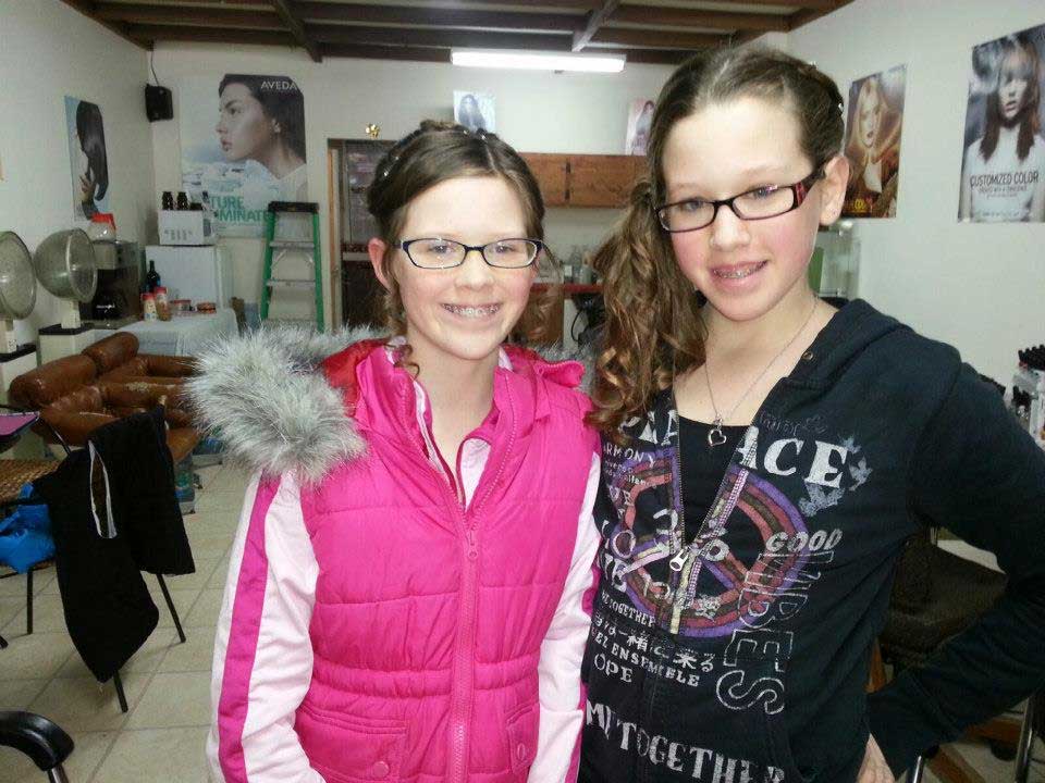 Buzz Cuts — Two Girls With New Hairstyles In Yorkville, NY