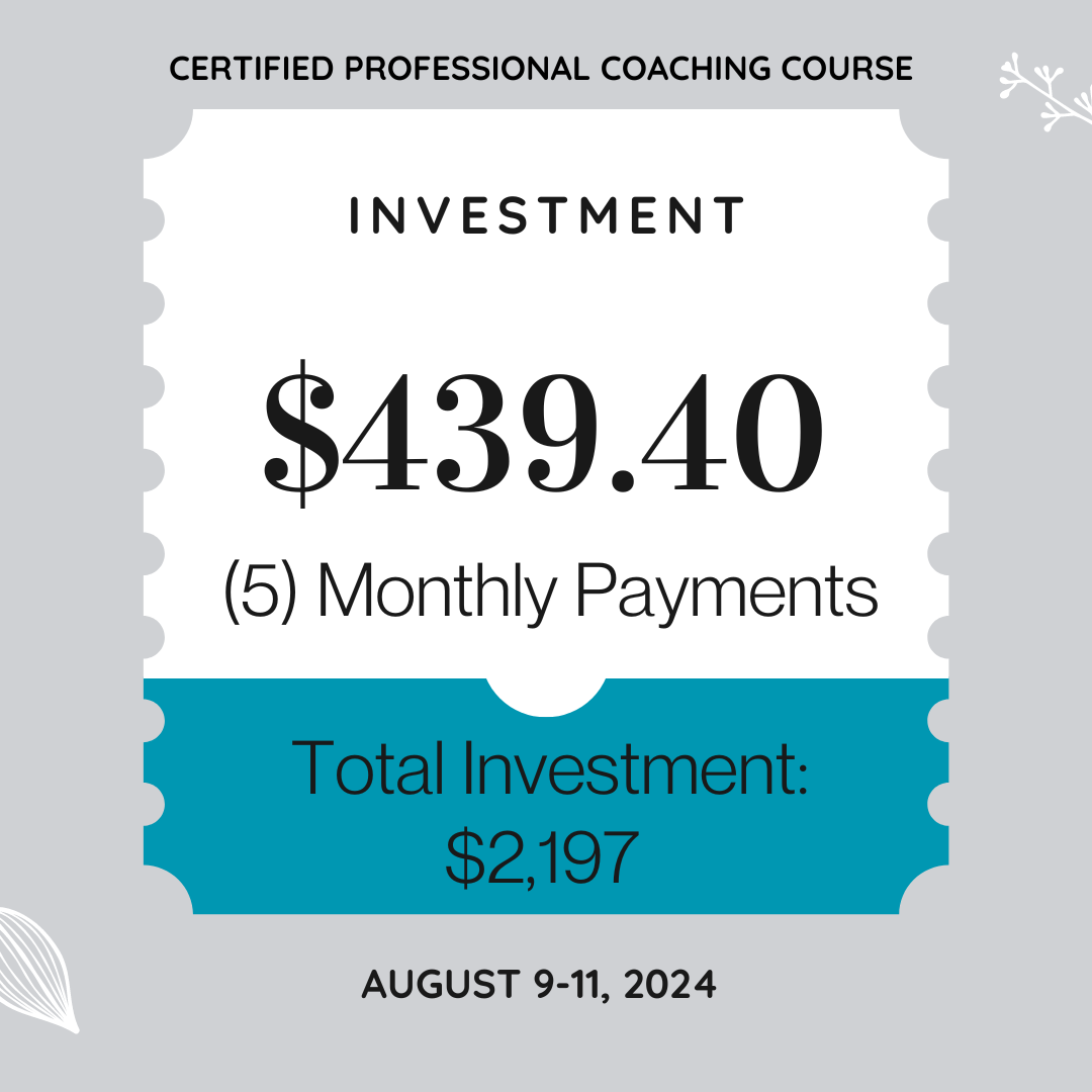 A certified professional coaching course is being offered for $ 439.40