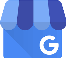 A google business icon with a blue awning and the letter g on it.