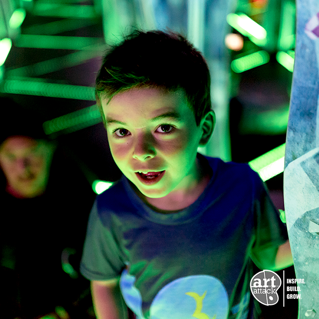 Boy In Art Attack Maze