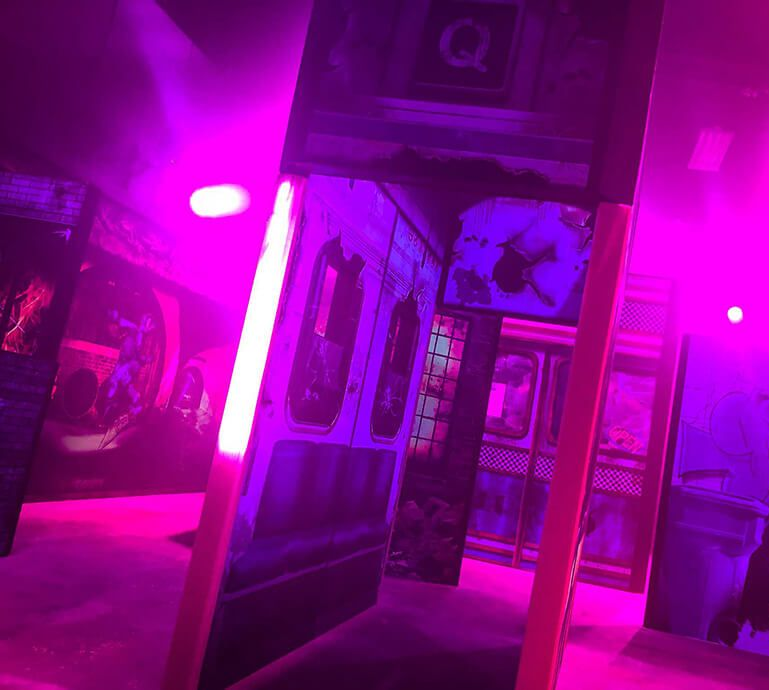Hazer and lighting effects are a part of our laser tag arenas design to help create the ultimate environment