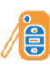 Orange and blue car key icon. | Impact Automotive