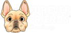 A dog's face next to white text that says "HUNGRY FRIENDS."