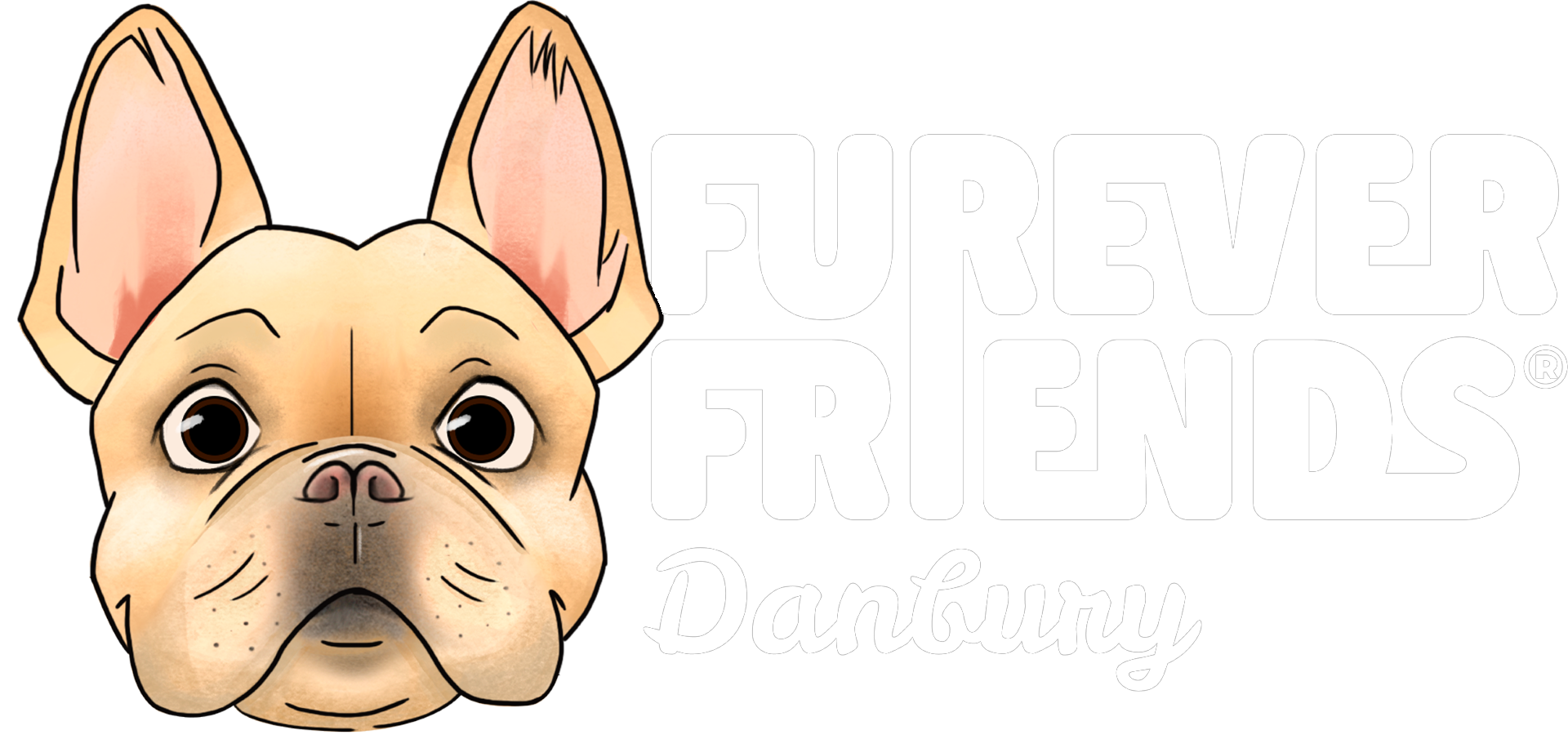 A dog's face next to white text that says "HUNGRY FRIENDS."
