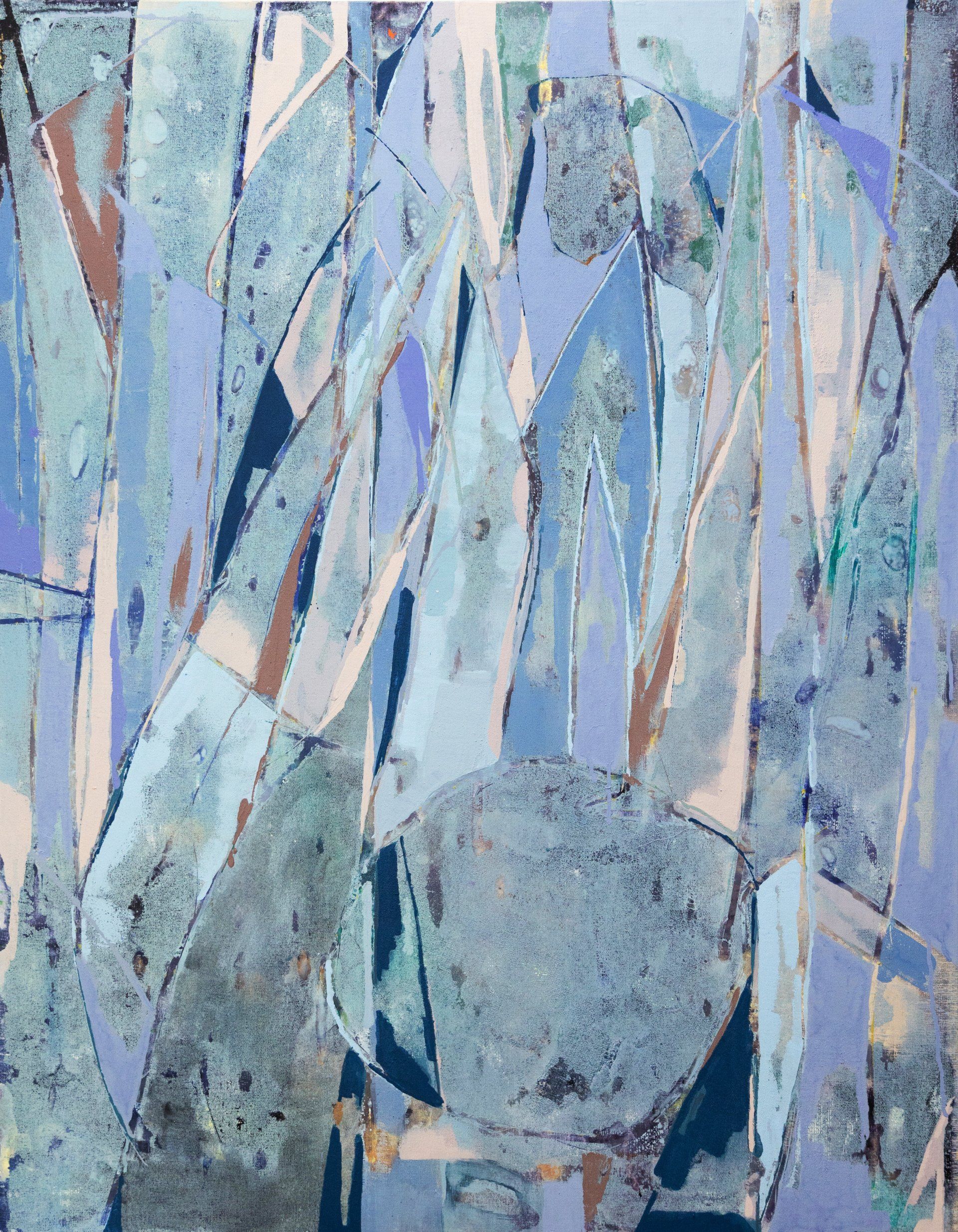 A close up of a painting with a lot of different colors