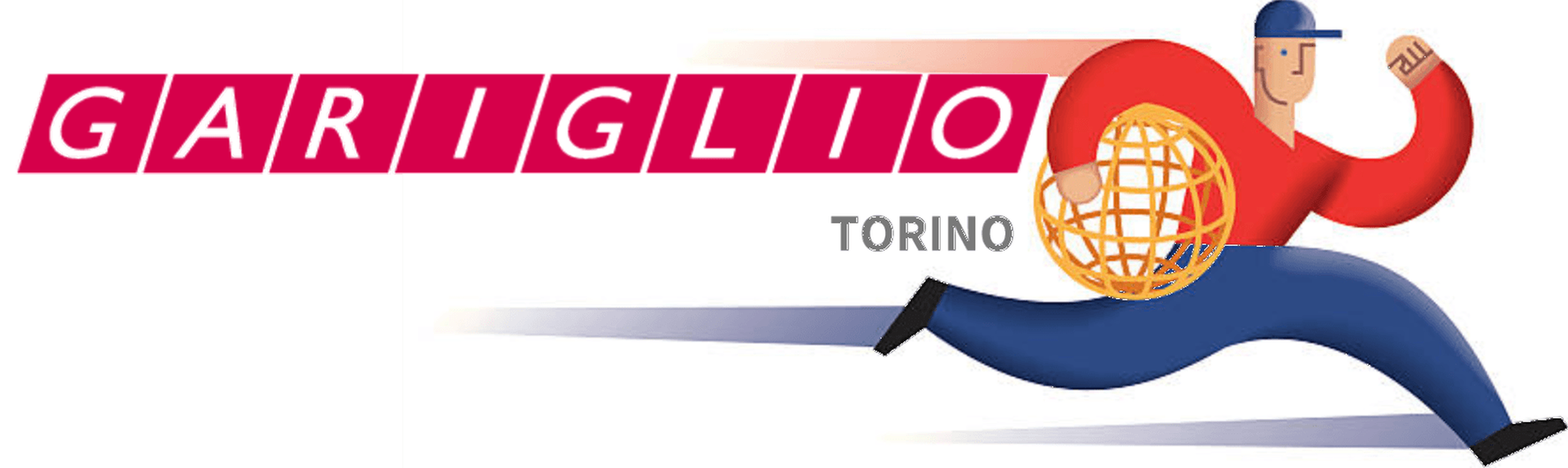 Un logo con le scritte magenta 