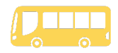 A yellow bus with white windows on a white background.