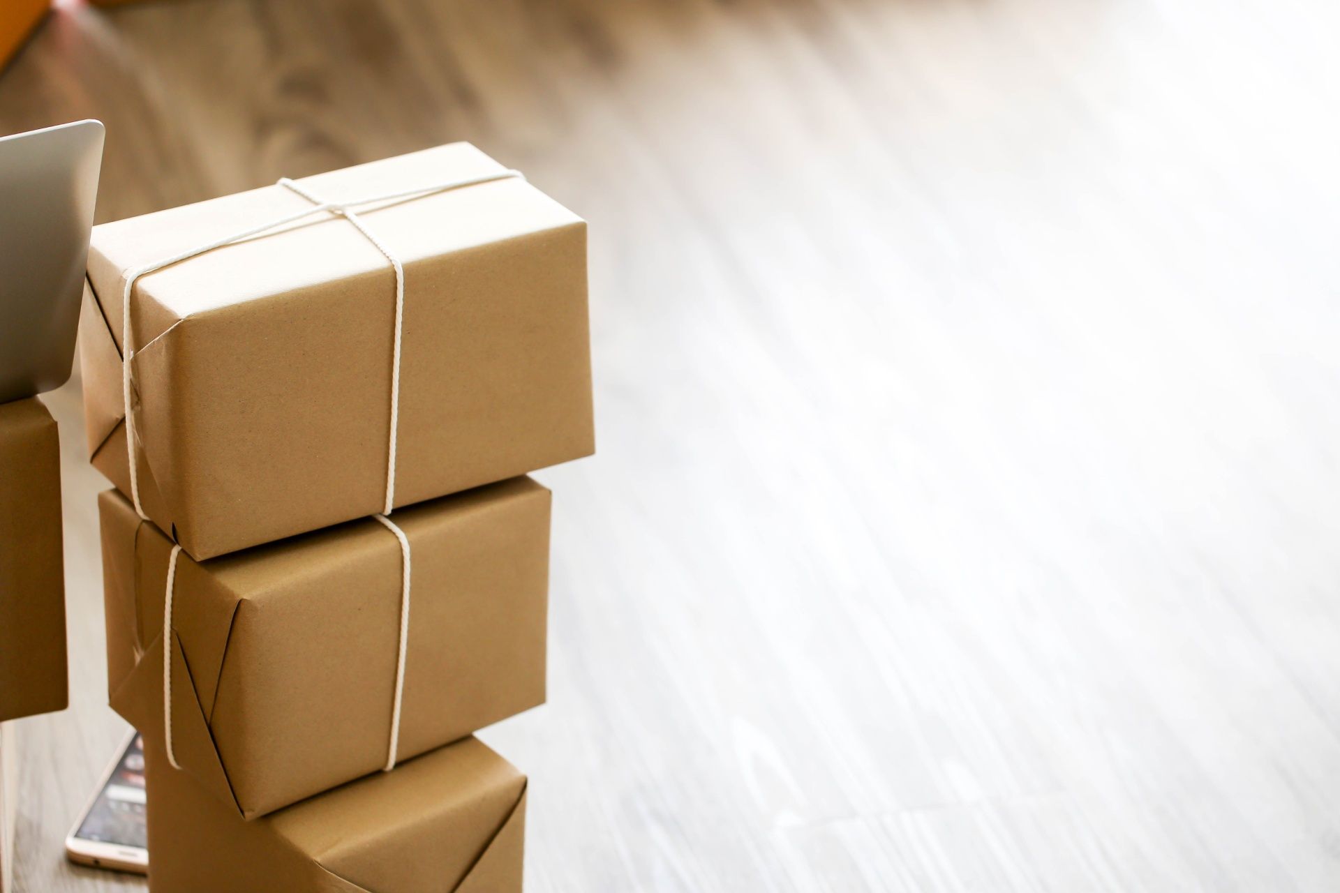 parcels stacked onto of each other