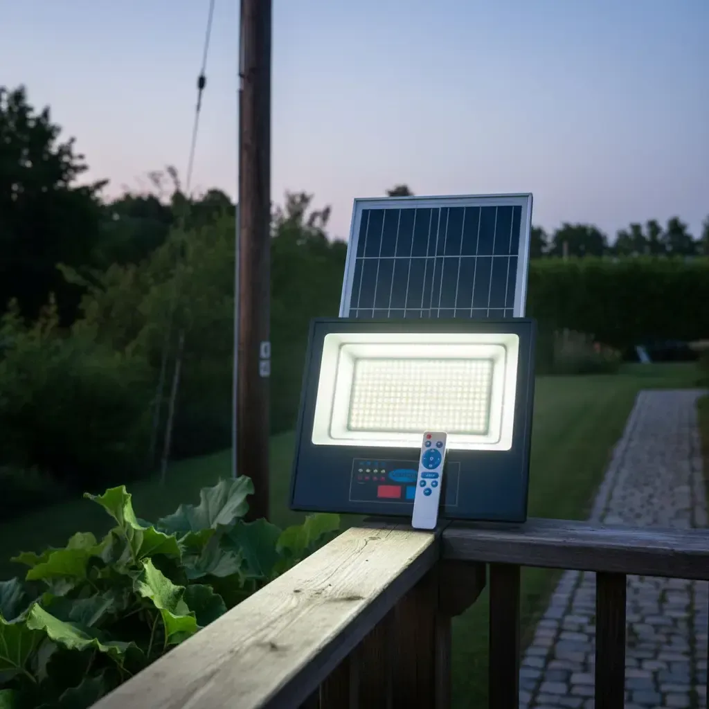 Reflector Solar 300w Luz Emergencia Baliza Control Remoto.