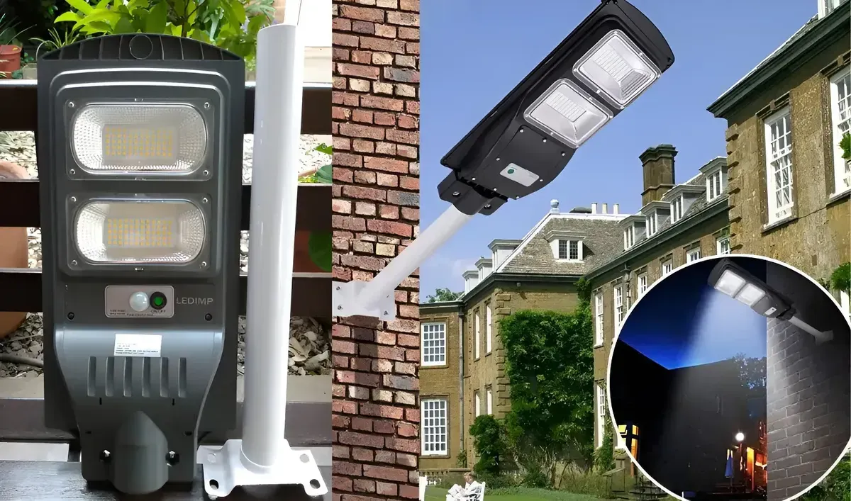 Luminaria Solar Sensor Movimiento tipo Calle 60w Doble Sensor