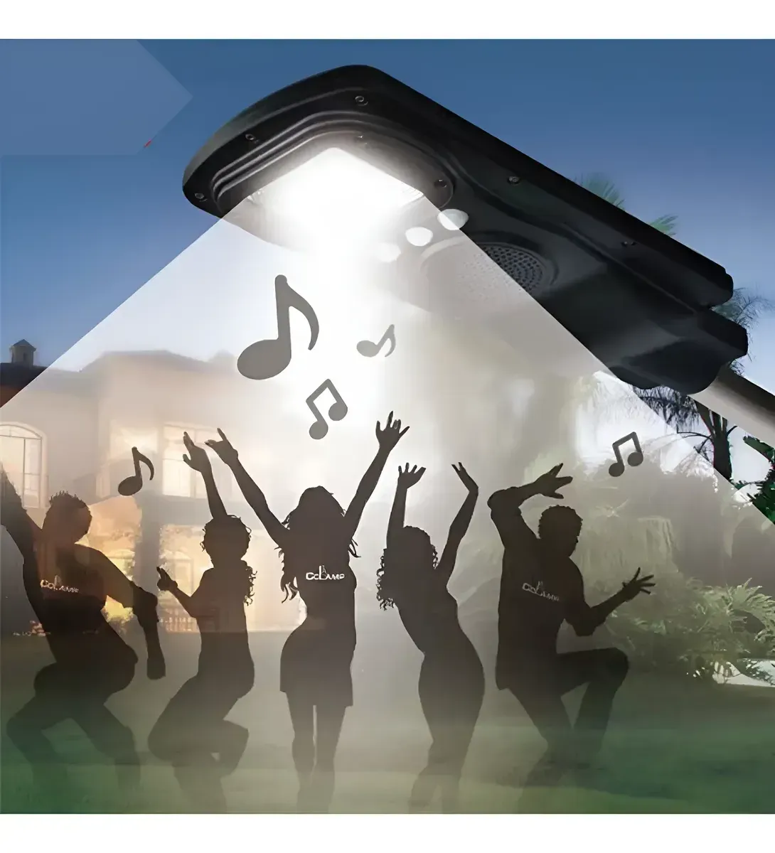 Luminaria Led Solar y Musical  60w Bluetooth Control Soporte Sensa Movimiento