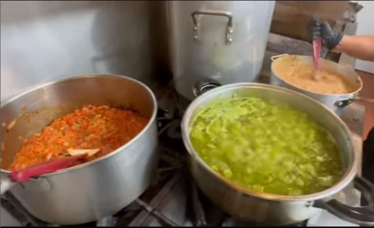 Pots of Mexican food on the stove at the Leadville Grill & Cantina