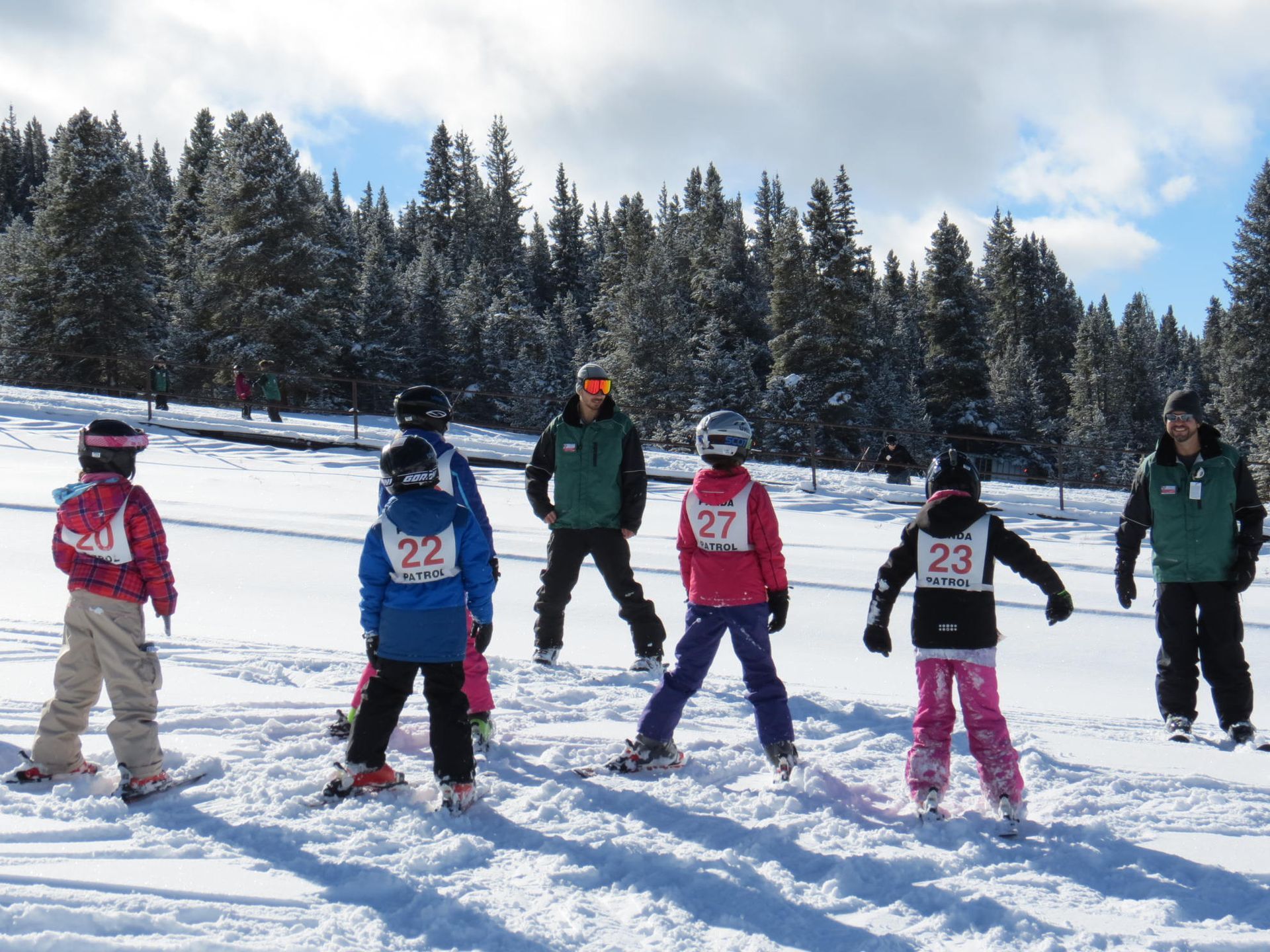 Group of children taking a ski lesson at Ski Cooper