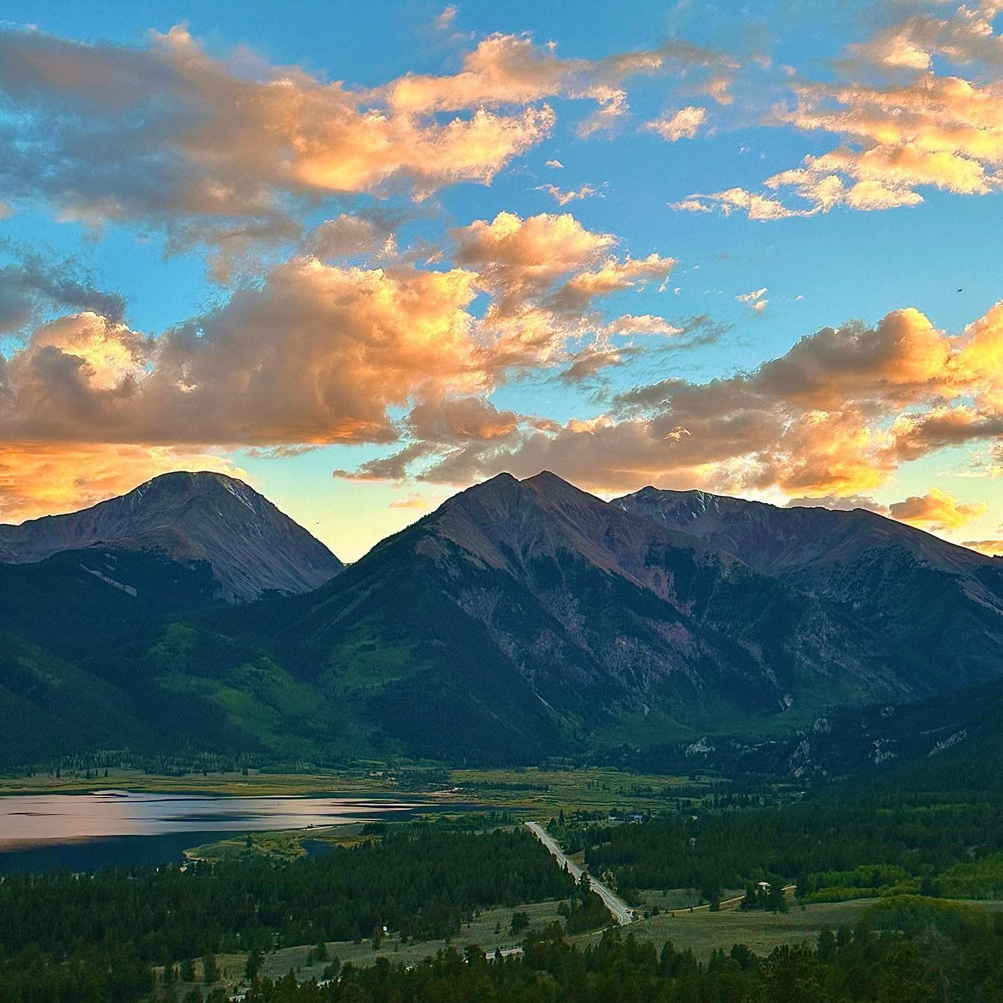 Twin Lakes at sunset