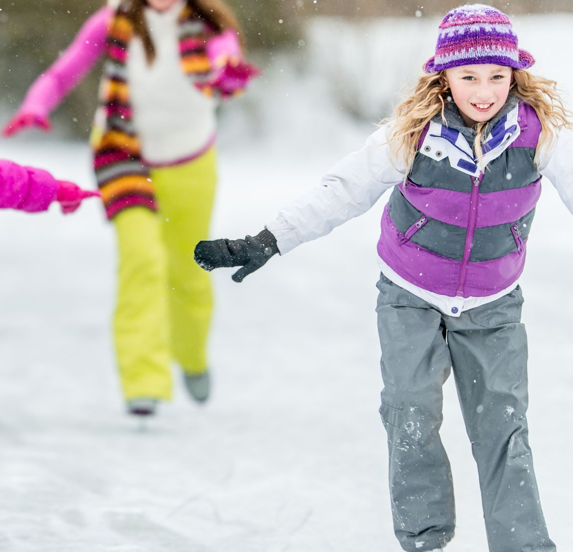 children ice skating in Leadville