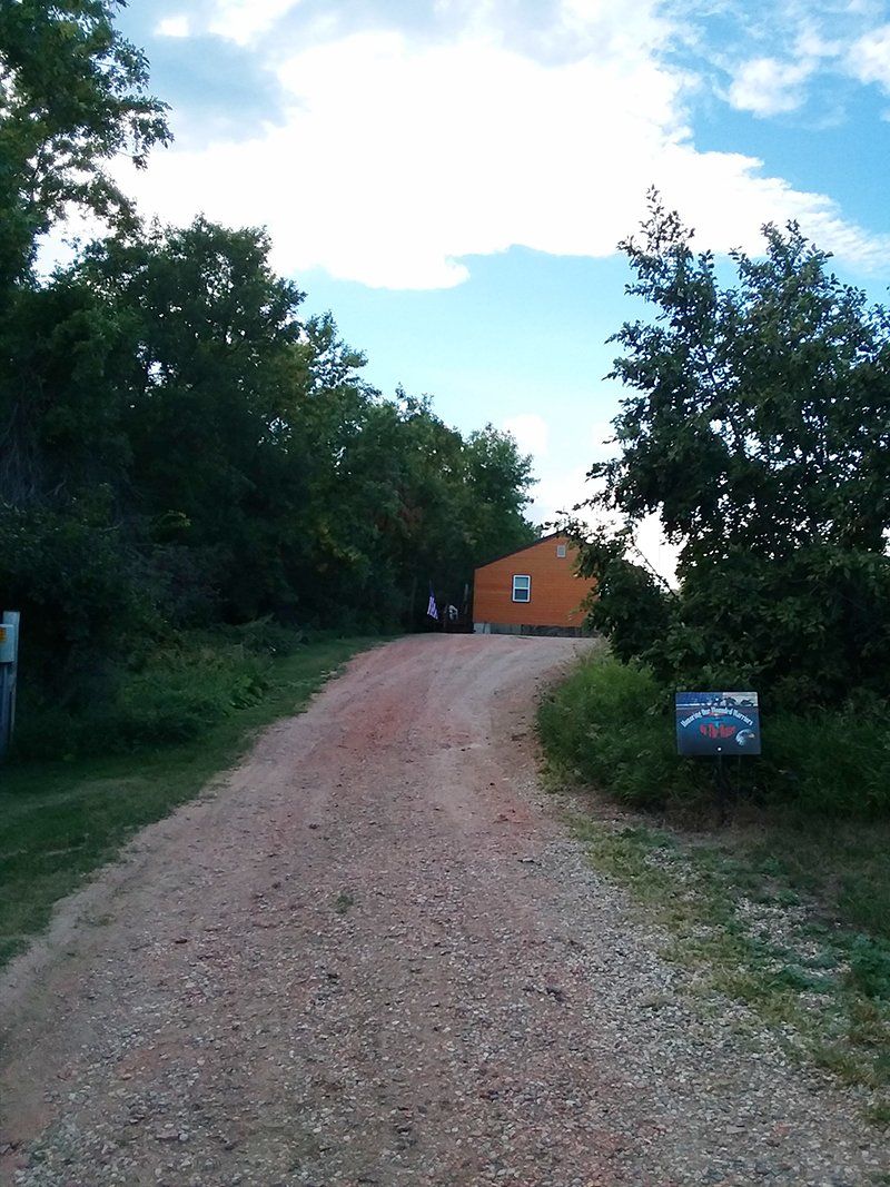 road leading to cabin