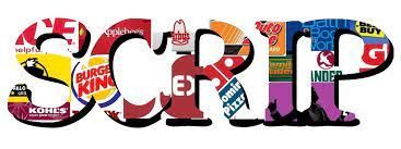 Word “SCRAP” in bold letters filled with colorful brand logos and patterns