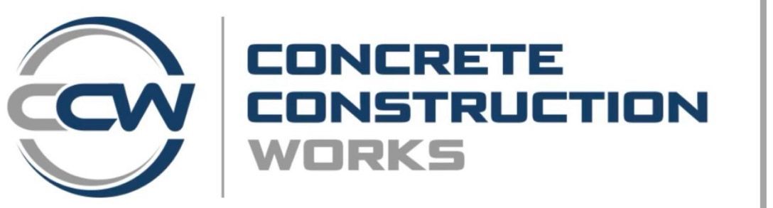 A logo for concrete construction works is shown on a white background.