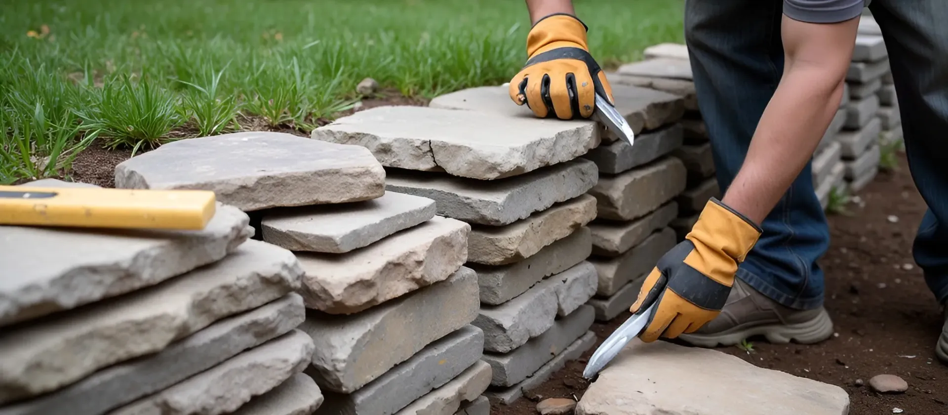 Oahu, HI rock wall repair in progress