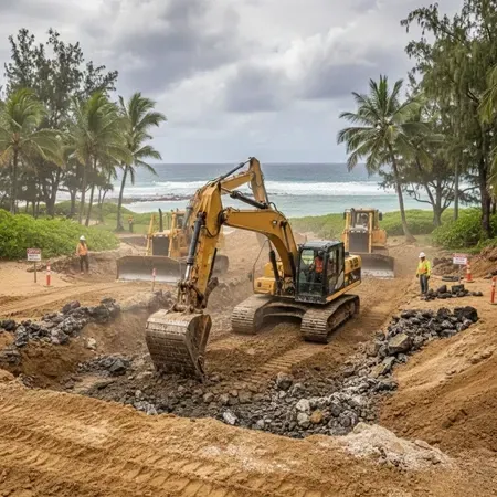 Coastal excavation challenges Oahu salt environment