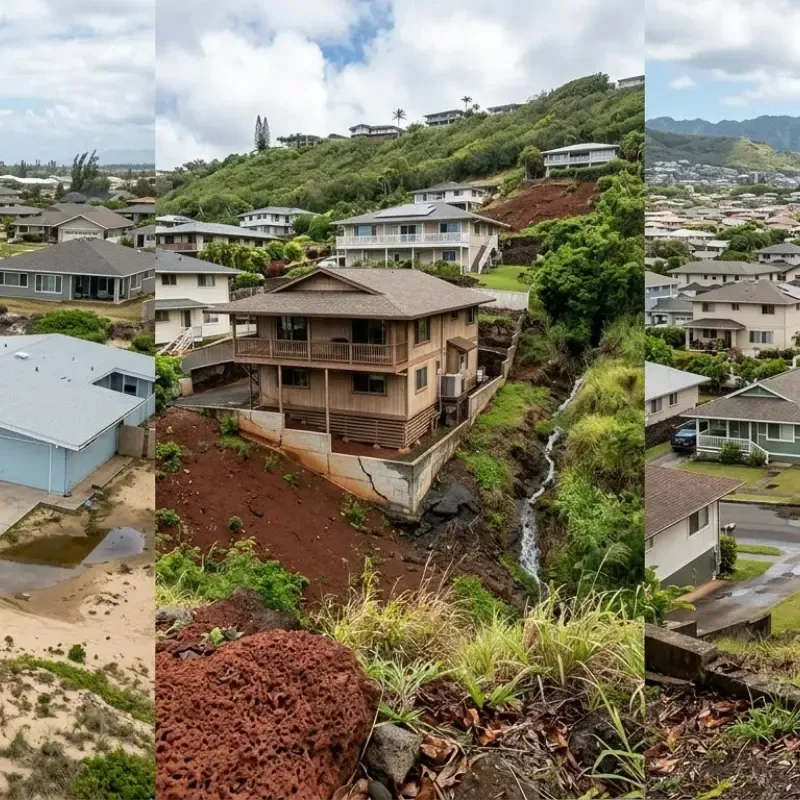 Oʻahu homes with unique foundation needs in Ewa Beach and Kailua due to volcanic soil, coastal exposure, and varied drainage patterns