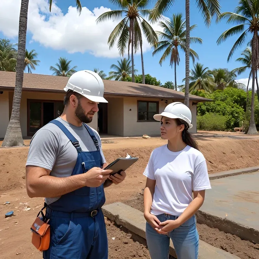 Oahu concrete contractor answering client questions