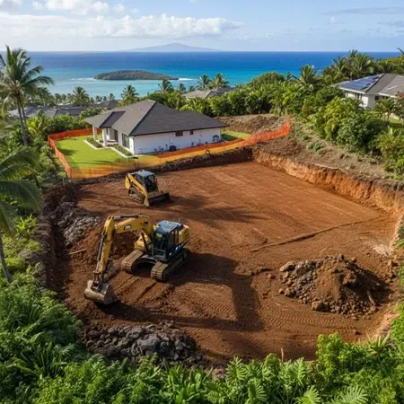 Oahu property grading leveling excavation services
