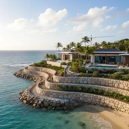 Rock wall retaining systems in Hawaii