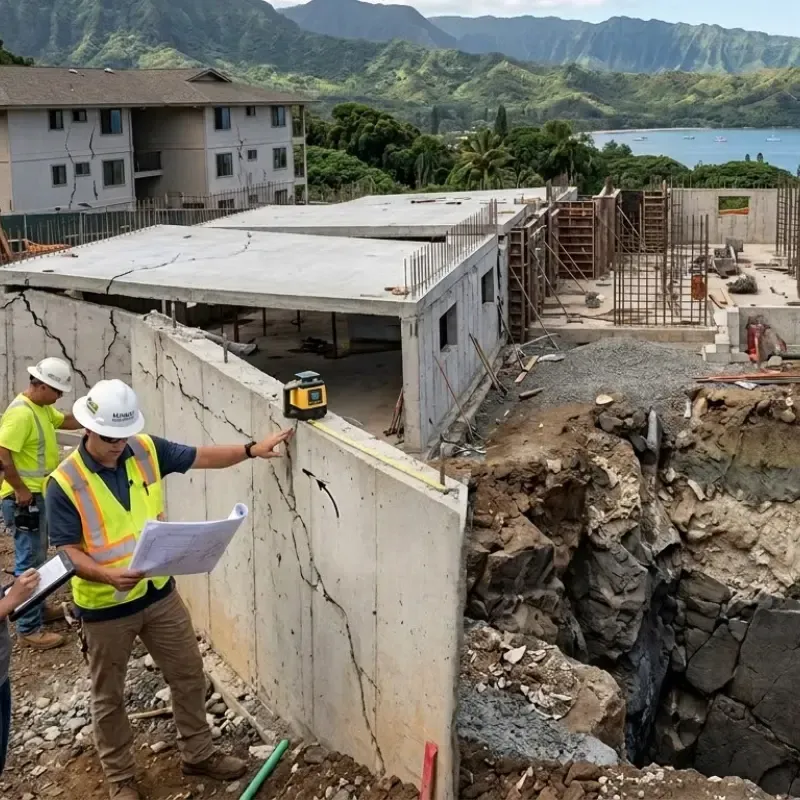Uneven soil layers on Oʻahu affecting foundation stability for multi-story homes