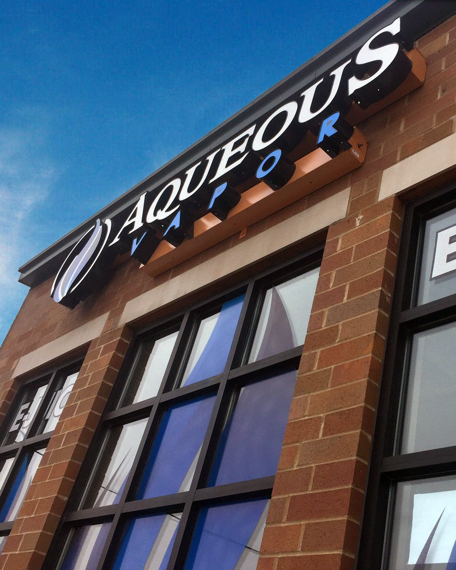 Outdoor View of Aqueous Vapor, a Premier Vape Shop With Many Locations in the Midwest.